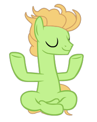 Size: 1340x1696 | Tagged: safe, artist:moonlightthegriffon, peppe ronnie, earth pony, pony, g4, base used, closed mouth, eyes closed, friendship student, hooves, male, simple background, solo, stallion, transparent background, yoga