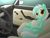 Size: 3738x2874 | Tagged: safe, artist:rainbowšpekgs, lyra heartstrings, pony, unicorn, g4, car, car interior, cute, drink, female, horn, lada, lyrabetes, mare, paper cup, sitting, soda, solo