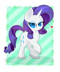 Size: 3000x3600 | Tagged: safe, alternate version, artist:scandianon, rarity, pony, unicorn, g4, female, floating heart, heart, horn, looking at you, mare, smiling, smiling at you, solo, tilde