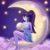 Size: 1080x1080 | Tagged: safe, artist:masterdestroyzj, sci-twi, twilight sparkle, human, equestria girls, g4, barefoot, breasts, cleavage, crescent moon, cute, female, full moon, holding, legs, moon, night, night sky, sci-twiabetes, sitting, sky, solo, starry sky, stars, tangible heavenly object, twiabetes