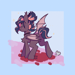 Size: 2000x2000 | Tagged: safe, artist:lionbun, oc, oc:adair affair, bat pony, artfight, bat pony oc, carpet, choker, female, mare, red carpet