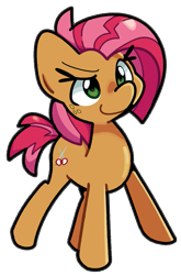 Size: 595x900 | Tagged: safe, artist:kindakismet, babs seed, earth pony, pony, g4, adorababs, cute, simple background, smiling, solo, transparent background