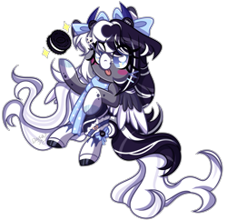 Size: 2635x2546 | Tagged: safe, artist:darkjillmlp123, oc, oc only, oc:oreo cream, pegasus, pony, cookie, female, food, horns, mare, oreo, simple background, solo, tongue out, transparent background