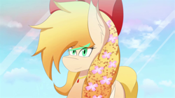 Size: 1920x1080 | Tagged: safe, artist:damario, oc, oc only, oc:kalya sunlight, pegasus, pony, anime style, bow, female, hair bow, irisya, jewelry, mare, necklace, solo, youtube link