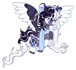 Size: 3471x3223 | Tagged: safe, artist:lavender-bases, oc, oc only, oc:oreo cream, pegasus, pony, clothes, female, mare, scarf, simple background, socks, solo, transparent background, two toned mane