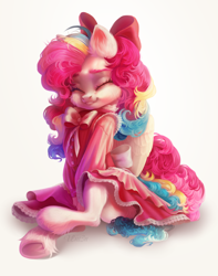 Size: 3000x3800 | Tagged: safe, artist:unt3n, oc, oc only, oc:sky sorbet, pegasus, pony, bow, bust, clothes, curls, curly hair, dress, simple background, solo