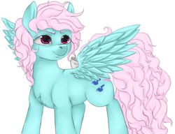 Size: 827x634 | Tagged: safe, artist:colorlesscupcake, wind whistler, pegasus, g1, bow, cute, simple background, solo, tail, tail bow, whistlerbetes, white background