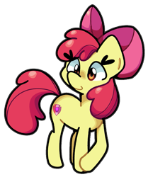 Size: 751x900 | Tagged: safe, artist:kindakismet, apple bloom, earth pony, pony, g4, adorabloom, cute, female, filly, foal, simple background, smiling, solo, the cmc's cutie marks, transparent background