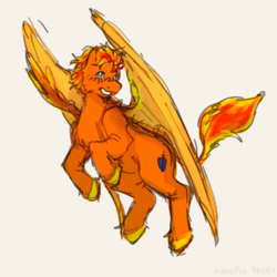 Size: 1000x1000 | Tagged: safe, artist:nansfw, oc, oc only, oc:fireheart(fire), bat pony, bat pony oc, cute, solo