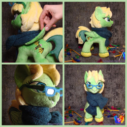 Size: 1000x1000 | Tagged: safe, artist:1stastrastudio, oc, oc only, oc:dawn shy, pegasus, pony, glasses, hand, irl, photo, plushie, solo