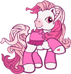 Size: 1236x1299 | Tagged: safe, artist:razzaroola, earth pony, pony, g3, base used, candi (wild manes), clothes, female, leg warmers, pink mane, ponified, wild manes