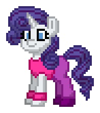 Size: 196x220 | Tagged: artist needed, safe, rarity, pony, unicorn, pony town, g4, exercise, female, horn, mare, simple background, smiling, solo, transparent background