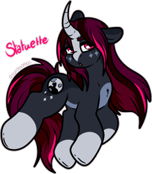 Size: 1601x1835 | Tagged: safe, artist:sexygoatgod, oc, oc only, oc:statuette, unicorn, female, horn, mare, simple background, solo, transparent background