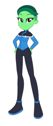 Size: 683x1633 | Tagged: safe, artist:robertsonskywa1, alien, equestria girls, g4, clothes, crossover, d'vana tendi, equestria girls-ified, female, green hair, green skin, orion (star trek), photo, simple background, solo, star trek, star trek lower decks, starfleet, transparent background, uniform