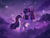 Size: 2160x1620 | Tagged: safe, artist:cursed soul, twilight sparkle, pony, unicorn, g4, cloud, complex background, element of generosity, element of honesty, element of kindness, element of laughter, element of loyalty, element of magic, elements of harmony, fanart, female, horn, mare, night, sky, solo, space, stars, unicorn twilight