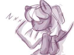 Size: 1526x1144 | Tagged: safe, artist:anonymous, cheerilee, earth pony, pony, g4, bed, blanket, doodle, drunk artist, female, in bed, mare, monochrome, onomatopoeia, pillow, requested art, simple background, sleeping, solo, sound effects, white background, zzz