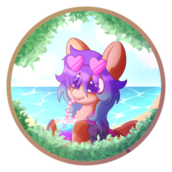 Size: 2000x2000 | Tagged: safe, artist:pasteldraws, oc, oc only, original species, pony, shark, shark pony, beach, chest fluff, commission, drink, drinking, drinking straw, ear fluff, leaves, ocean, solo, summer, sunglasses, vacation, water, ych example, ych result, your character here