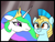 Size: 3087x2375 | Tagged: safe, artist:vomitvomiting, guardian angel (g4), princess celestia, alicorn, pegasus, pony, g4, biggus dickus, colored, description is relevant, drawthread, duo, duo female, female, frame, guardsmare, helmet, high res, implied loose crack, light beams, looking at someone, mare, monty python, monty python's life of brian, parody, ponified, ponified scene, pontius pilate, pun, requested art, royal guard, scene parody, scrunchy face, stare, stifling laughter, vulgar description