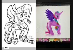 Size: 690x471 | Tagged: source needed, useless source url, safe, artist:marybellamy, princess sterling, alicorn, g4, lineart, redesign, solo, toy interpretation