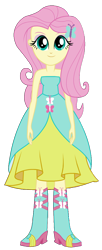 Size: 446x1093 | Tagged: safe, artist:matheusema, artist:qbert2kcat, fluttershy, equestria girls, g4, background removed, bare shoulders, boots, clothes, fall formal outfits, high heel boots, looking at you, shoes, simple background, skinny, skirt, sleeveless, smiling, smiling at you, solo, strapless, thin, transparent background