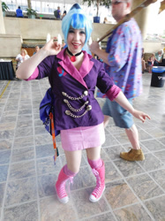 Size: 1024x1366 | Tagged: safe, artist:brinycosplay, artist:littlemissbloo, sonata dusk, human, bronycon, bronycon 2016, equestria girls, g4, clothes, cosplay, costume, gem, irl, irl human, photo, pigeon toed, siren gem