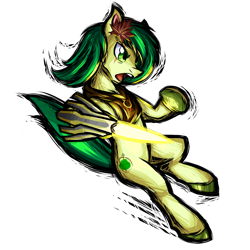 Size: 3600x3600 | Tagged: safe, artist:thescornfulreptilian, oc, oc only, oc:emerald mask, earth pony, pony, male, simple background, solo, stallion, transparent background, weapon