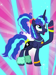 Size: 810x1080 | Tagged: safe, screencap, princess luna, between dark and dawn, g4, 80s princess luna, concave belly, cropped, slender, solo, thin