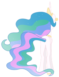 Size: 1024x1328 | Tagged: safe, artist:estories, princess celestia, alicorn, pony, g4, back of head, butt, female, mare, plot, rear view, simple background, slender, solo, sunbutt, tall, thin, transparent background