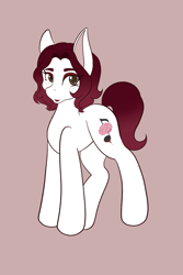 Size: 1365x2048 | Tagged: safe, artist:mscolorsplash, oc, oc only, oc:velvet snow, earth pony, pony, colored pupils, eyeshadow, female, freckles, gradient mane, lipstick, makeup, mare, simple background, solo