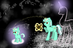 Size: 2094x1389 | Tagged: safe, artist:suran, lyra heartstrings, alicorn, pony, unicorn, fanfic:background pony, g4, female, filly, filly lyra, horn, lyre, music notes, musical instrument, younger