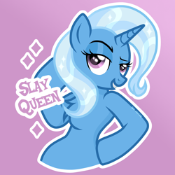 Size: 3072x3072 | Tagged: safe, artist:redjester, trixie, pony, unicorn, semi-anthro, g4, chest fluff, female, high res, horn, mare, solo, sticker, vector