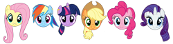 Size: 4814x1231 | Tagged: safe, artist:dsstoner, edit, vector edit, applejack, fluttershy, pinkie pie, rainbow dash, rarity, twilight sparkle, earth pony, pegasus, unicorn, g4, chains, ear piercing, earring, eyebrow piercing, horn, horn jewelry, jewelry, lip piercing, mane six, nose piercing, piercing, simple background, transparent background, vector