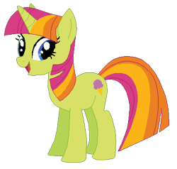 Size: 410x391 | Tagged: safe, artist:selenaede, artist:user15432, sweetcream scoops, pony, unicorn, g4, base used, blue eyes, generation leap, green coat, horn, looking at you, multicolored mane, multicolored tail, not twilight sparkle, open mouth, open smile, recolor, simple background, smiling, solo, tail, transparent background