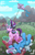 Size: 4400x6800 | Tagged: safe, artist:sol-r, starlight glimmer, trixie, pony, unicorn, g4, basket, camera shot, cloud, cup, cute, diatrixes, duo, duo female, eating, eyes closed, female, food, glowing, glowing horn, happy, horn, kite, kite flying, mare, mountain, picnic basket, picnic blanket, ponyville, ponyville town hall, sandwich, smiling, teacup, that pony sure does love kites, windmill