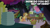 Size: 2000x1125 | Tagged: safe, edit, edited screencap, editor:quoterific, screencap, applejack, gummy, alligator, earth pony, pony, g4, my little pony: friendship is magic, secrets and pies, apple, chair, duo, food, party cave, slide, table