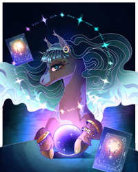 Size: 1277x1595 | Tagged: safe, artist:burgerpaws, oc, oc only, pony, crystal ball, solo