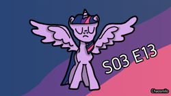 Size: 1280x720 | Tagged: safe, artist:chaosmilo, twilight sparkle, alicorn, pony, g4, magical mystery cure, my little pony: friendship is magic, season 3, solo, spread wings, twilight sparkle (alicorn), wings