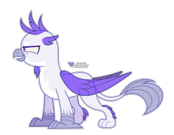 Size: 4500x3510 | Tagged: safe, artist:lavender-bases, gallus, griffon, g4, base, grin, high res, male, simple background, smiling, solo, transparent background, watermark