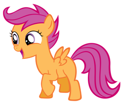 Size: 900x793 | Tagged: safe, artist:rayne-feather, scootaloo, pegasus, pony, g4, the cutie pox, blank flank, cute, cutealoo, female, filly, foal, open mouth, simple background, solo, transparent background, vector