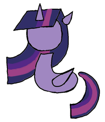 Size: 576x671 | Tagged: safe, artist:dddddaxie998839, twilight sparkle, alicorn, pony, g4, abstract, colored, female, flat colors, floating ears, floating head, floating tail, folded wings, geometric, horn, legless, mare, pixel-crisp art, simple background, solo, twilight sparkle (alicorn), white background, wings