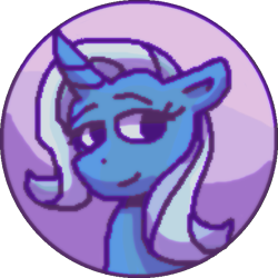 Size: 581x581 | Tagged: safe, artist:rosa ushiromiya, derpibooru exclusive, trixie, pony, unicorn, g4, digital art, female, horn, mare, pixel-crisp art, solo