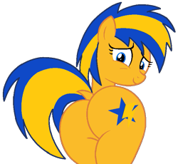 Size: 697x642 | Tagged: safe, artist:mlpfan3991, artist:noi kincade, artist:shieldwingarmorofgod, oc, oc only, oc:flare spark, pegasus, g4, butt, dock, female, flank, flarebutt, mare, plot, simple background, solo, tail, transparent background