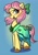 Size: 1240x1754 | Tagged: safe, artist:jully-park, posey bloom, earth pony, pony, g5, my little pony: tell your tale, sleepover!!, spoiler:g5, spoiler:my little pony: tell your tale, spoiler:tyts02e18, bow, clothes, dress, female, hair bow, mare, simple background, solo