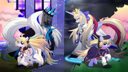 Size: 3014x1695 | Tagged: safe, artist:geraritydevillefort, oc, oc only, alicorn, pony, unicorn, fate/grand order, female, horn, mare, ponified