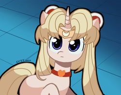 Size: 2554x2000 | Tagged: safe, artist:chengyzy, pony, unicorn, anime, female, horn, mare, meme, ponified, sailor moon, sailor moon (series), sailor moon redraw meme, solo, tsukino usagi