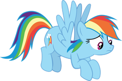 Size: 1280x852 | Tagged: safe, artist:yellowdash1998v2, rainbow dash, pegasus, pony, g4, party pooped, female, flying, frown, looking at something, mare, simple background, solo, spread wings, transparent background, vector, wings, worried