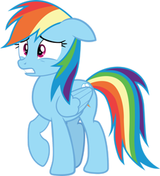 Size: 1280x1408 | Tagged: safe, artist:yellowdash1998v2, rainbow dash, pegasus, pony, g4, the cutie map, female, floppy ears, gritted teeth, mare, raised hoof, simple background, solo, teeth, transparent background, vector, worried