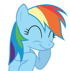 Size: 1280x1314 | Tagged: safe, artist:yellowdash1998v2, rainbow dash, pegasus, pony, g4, the mysterious mare do well, ^^, cute, dashabetes, eyes closed, female, giggling, mare, simple background, smiling, solo, transparent background, vector