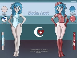 Size: 2733x2050 | Tagged: safe, artist:devillustart, oc, oc:glacial frost(fireverse), human, equestria girls, g4, alternate universe, clothes, fireheart76's latex suit design, gloves, humanized, humanized oc, latex, latex boots, latex gloves, latex suit, prisoners of the moon, reference sheet, rubber, rubber suit