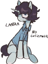 Size: 726x968 | Tagged: artist needed, safe, pony, unicorn, adam lanza, clothes, horn, male, ponified, shirt, simple background, solo, t-shirt, white background